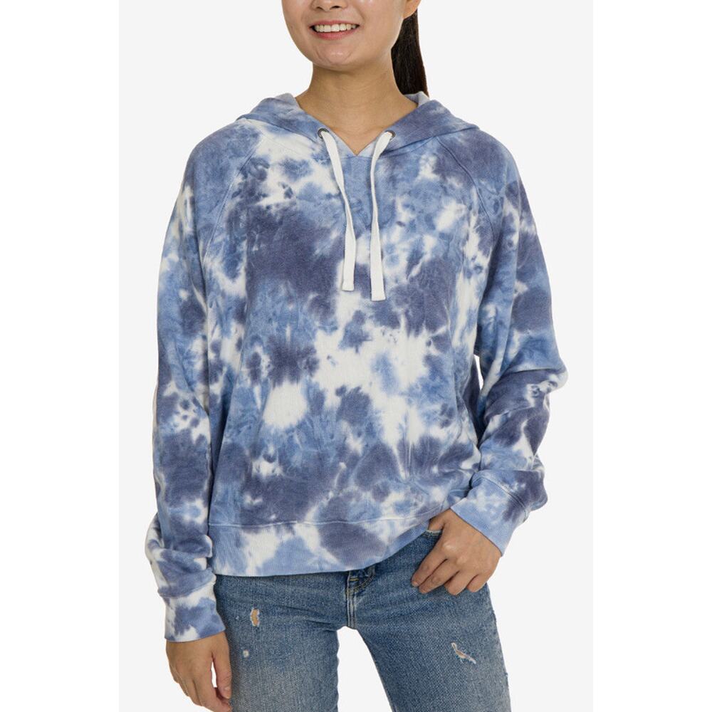 Hippie rose tie dye junior denim hoodie women size M A003027 - Picture 2 of 5